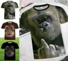 MEN039S THIRTS FODE 2021 Sommer Männer 3d gedruckter Tier Affe T -Shirt Kurzarm Lustige Design Casual Tops Tees Graphic2004655