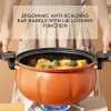 5L/8L Micro Pressure Cooker Nonstick Stock Pot Universal Cooking Soup Pot with Lid Pumpkin Shape Soup Pasta Stew Pot Kitchenware