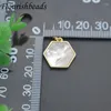 Colliers pendants 18K réel plaque d'or Natural Natural Mother of Pearl Geométrique Forme pour la fabrication de bijoux à la diy