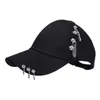 Ball Caps Hip Hop Iron Iron Ring Hats Visors femmes hommes Snapback Baseball Cap Cap ajusté Chaîne extérieure Casquette Piercing
