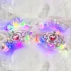 Party Decoration LED Crown Headband Light Up Crowns Hair Hoop Tiaras Flashing Hairband Cosplay Birthday Wedding Girls Princess Supplies