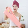 Coral Velvet Hair Dryer Cap Ladies Soft MicrofiBre Handduk Dusch Cap Absorberande Torkdhandduk Triangel Hat Girls Handduk