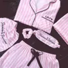 Seksowna piżama jrmissli piżama kobiety 7 sztuk różowe piżamy zestawy satynowe jedwabne y -bieliznę noszenie tajny piżamę set pijama kobieta l410