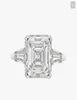 Nouveau réel 925 Silver Silver Luxury Asscher Cut Diamond Wedding Engagement Anneau de fiançailles pour femmes Silver Radiant Cut Bijoux N642191955