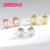 Boucles d'oreilles Stud Horripal 2CT DVVS1 Emerald Cut Moissanite S925 Gift de mariage classique en argent pour les femmes Lab Diamond avec Gra
