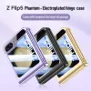 Per Samsung Galaxy Z Flip 5 Case Electroplated Transparent Folding cerniera con pellicola a specchio Copertina rigida All inclusive