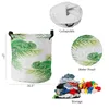 Bolsas de lavanderia Chameleon Lizard Plant Green White Dirty Basket Casketable Home Organizer Clothing Kids Toy Storage