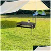 Camp Meuble Cam en aluminium Tableau en alliage portable grill tralight pliage plage compact avec poteau lumineux pour pique-nique BBQ RV Drop livraison DHMRJ
