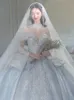 Dubai Princess Ball Gown Wedding Dress Pissed Long Sleeve Beads Luxury Crystal Bride Robes de Mariee Sweetheart Sweep Train Bridal Gowns Bling Sequin Wed Dresses