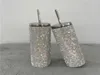 20oz Bling Diamond Thermos Bottle Coffee Cup med halm rostfritt stål vatten tumlar mugg tjej kvinnor gåva36567081809209