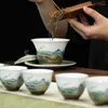 TEAWARE SETS magnetiskt engelska design TEA SET Minimalistiska matcha roterande festival keramisk resor porslin te japones teawares
