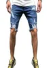 MEN039S JEANS MEN MODE BLUE DENIM RISPED SHORTS FÜR DEN OUTDOOR STREET HIP HOP BRORKEN KURZ Pant6670075