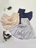 Skirts Faldas Elegant Solid Midi Pleated Skirt Women Korean High Waist Spring Summer Ladies Satin Maxi Female Saia 2024