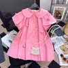 Mädchenkleider 3 4 5 6 8 10 12 Jahre Mädchen Kleid Sommer Feste Farbe Herzdekoration Puffärmel Prinzessin Tutu Geburtstagsfeier Kleid