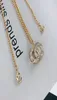 C1988 Collier classique en laiton Couture française CZ CUBIC Zirconia Letter Pendant Collier Fashion Women039s Pullage chaîne 9225537