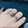 Anneaux de concepteur haut de gamme Carter Colorful Opening Ring Minimaliste et Température de conception de niche Zirconium Ring incrusté Highend Index Ring Hand