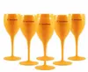 6pcs flûtes de champagne en plastique orange