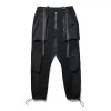 Byxor elev reser funktionella byxor främre flera 3D -fickor Techwear ninjawear punk goth estetic