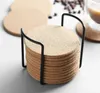 Table Mats 10Pcs Natural Round Wooden Slip Slice Cup Mat Tea Coffee Mug Drinks Holder For DIY Tableware Placemat Decoration