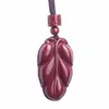 Colliers de pendentif véritables Cinnabar Natural One Leaf Rich Rich Purple Sand Couple Collier