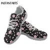 Casual Shoes INSTANTARTS Mesh Lace Up Comfortable Walk Sneaker Female Footwear Beautiful Pink Flower Pattern Jogging For Men Mujer