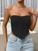 Damestanks Fashion Women Tube Top Strapless Backless Tie-Up onregelmatige zoom Zomer dames Vest voor clubfeestjesvriendelijk