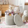 Panier à corde tissé Panier à linge Panier de blanchisserie Baby Toy Storage Hamper Decorative Nursery Bin pour le salon Organisateur de chambre à coucher avec des poignées