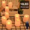 LED CANDLE String Light White sans flamme sans feuilles lumineuses brillantes alimentées avec des lumières de nuit à télécommande 8key 240412