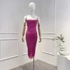 Sukienki swobodne 2024 Najnowsza jakość latem najnowsza impreza róża Rose Rose Rose Redeeveles Diamonds Bodycon Women Odzież