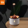 加湿器Xiaomi New Volcanic Flame Aroma Diffuser Essential Oil Lamp Fog Aromatherapy allyfish減圧シミュレーション炎加湿器