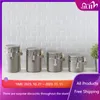 Storage Bottles 4 Piece Ceramic Canisters With Easy Open Air-Tight Clamp Top Lid And Wooden Spoons Grey Kitchen Container S