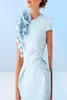 2020 Sky Be PS Size Mother of the Bride Dresses Jewel Neck Cap Sleevel