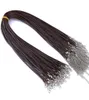 10pcslot 15mm svartbrun färgglada lädersladdkedjor Justerbar flätad 45 cm rep för DIY -halsbandsarmbandsmycken som gör fin3779296