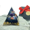 Figurine decorative Orgonite Energia piramide Orgone piramide ametista sfera vita albero guarigione di cristallo emf protezione meditazione yoga quarzo