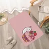 Kawaii Molang и Cake Print Print Flannel Mart Mate Decor Decor Carpet Non Slip для гостиной кухня Приветственный коврик для швейцара