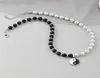 Chokers Round Pearl Beads Yin Yang Taichi Pendant Stainless Steel Chain Unisex Necklace Couple Jewelry Women Mens7952221
