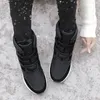 Chaussures de fitness imperméables chauds vaches de vache femmes bottes d'hiver couleur en peluche arc en peluche support les lossiers réglables pour extérieur