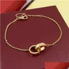Chain Designer Femmes Bracelet Gold Design de luxe Love Jewelry 18K Sier Rose plaqué Custom Diamond Charmes Chaînes en acier inoxydable Drop D Otiw4
