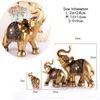 1pc Golden Resin Elephant Statue Feng Shui Elegant Elephant Trunk Sculpture Lucky Wealth Figurine Crafts Ornements Home Decor 240409