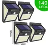 Em estoque 140 LEDs Luz solar 3 modos IP65 IP65 LED Solar Lâmpada PIR Sensor de movimento LED LED LUZ DO CAMINHO DE PARTE DE PARTE DE WALL