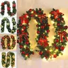 Fleurs décoratives allumez la couronne de Noël décorations de guirlande pour la maison murs de cheminée entrée de Noël