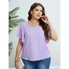 Dames t shirts xl-4xl dames shirt plus size falbala dames blouse tops vrouw