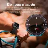 Contrôle des hommes extérieurs militaires Smart montre pour Android iOS Smartwatch 2023 Compass Altitude GPS Track AI Voice 100 + Modes sportifs 650mAh