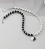 Chokers Round Pearl Beads Yin Yang Taichi Pendant Stainless Steel Chain Unisex Necklace Couple Jewelry Women Mens1838706