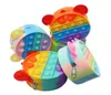 Fidget Toys Sensory Fashion Cartoon Coin Purse Kid Push Bubble Rainbow Anti Stress Educatieve kinderen en volwassenen Decompressie T4884930