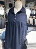 Damestanks Sexy Backless Rapel Collar Tank Tops Women Summer Navy Cotton Mouwloze Knoppen Vesten Femme Vintage Sweet Loose Halter