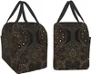 Borsa per il pranzo per donne Luxury Oriental Mandala Royal Retro Floral Black Antique Isolato Box Coolier Togatrice per la scuola di lavoro