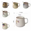 Wine Glasses 380ml Ceramic Water Cup Chinese Retro Drinkware Durable Fashion Creative Small Round Mug Classical Tea Bottle