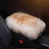Furry Car Armrest Cover Artificial Wool Fur Soft Fluffy Auto Center Console Box Pad Covers Universal Cars Accessories, Black
