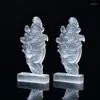 Estatuetas decorativas 1pc Cristal natural branca selenita estátua cura de pedra preciosa phoenix esculpida boa sorte feng shui riqueza haling cristais